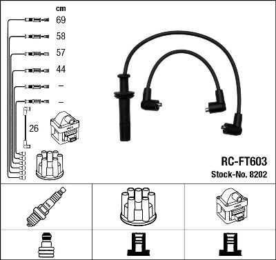 NGK Kit cavi accensione 8202