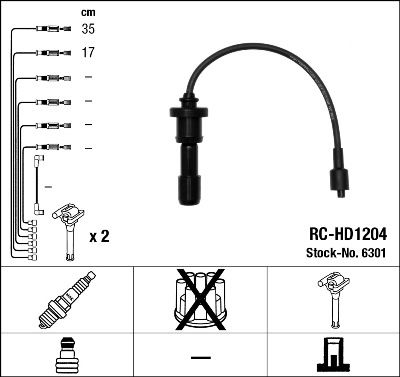 NGK Kit cavi accensione 6301