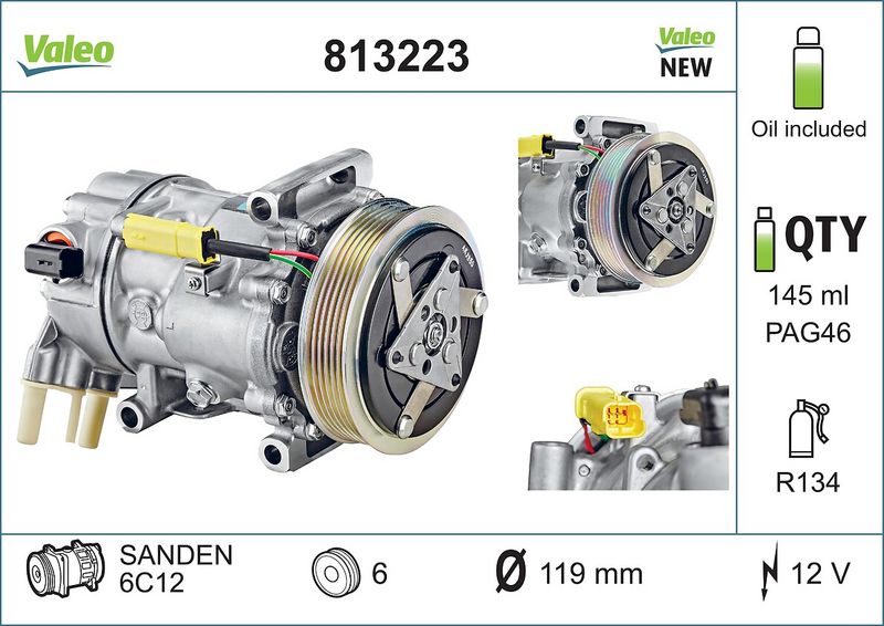 VALEO Compressore, Climatizzatore 813223