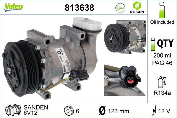 VALEO Compressore, Climatizzatore 813638