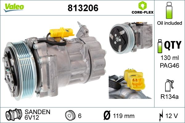 VALEO Compressore, Climatizzatore 813206
