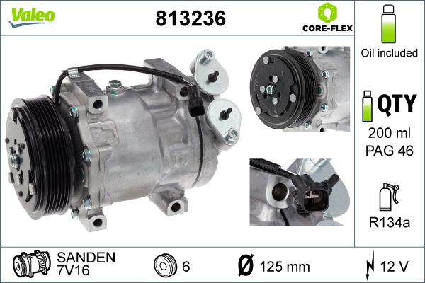 VALEO Compressore, Climatizzatore 813236