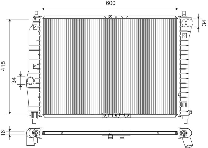 VALEO Radiatore, Raffreddamento motore 735158