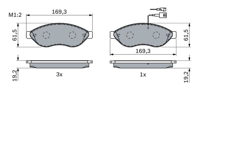 BOSCH Kit pastiglie freno, Freno a disco 0 986 494 111