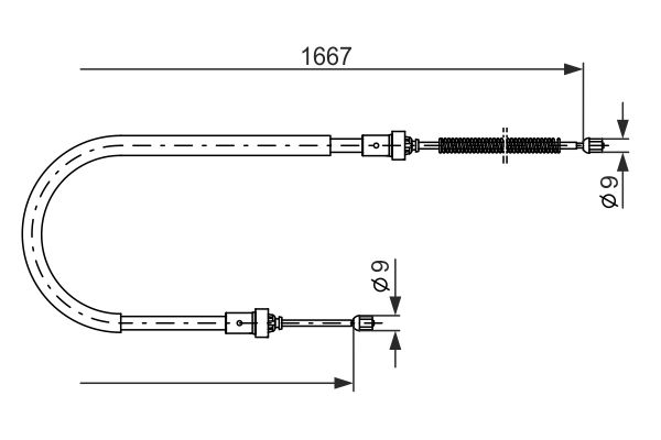 BOSCH Cavo comando, Freno stazionamento 1 987 477 956
