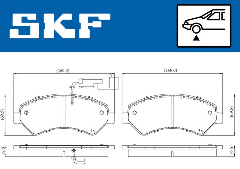 SKF Kit pastiglie freno, Freno a disco VKBP 80210 E