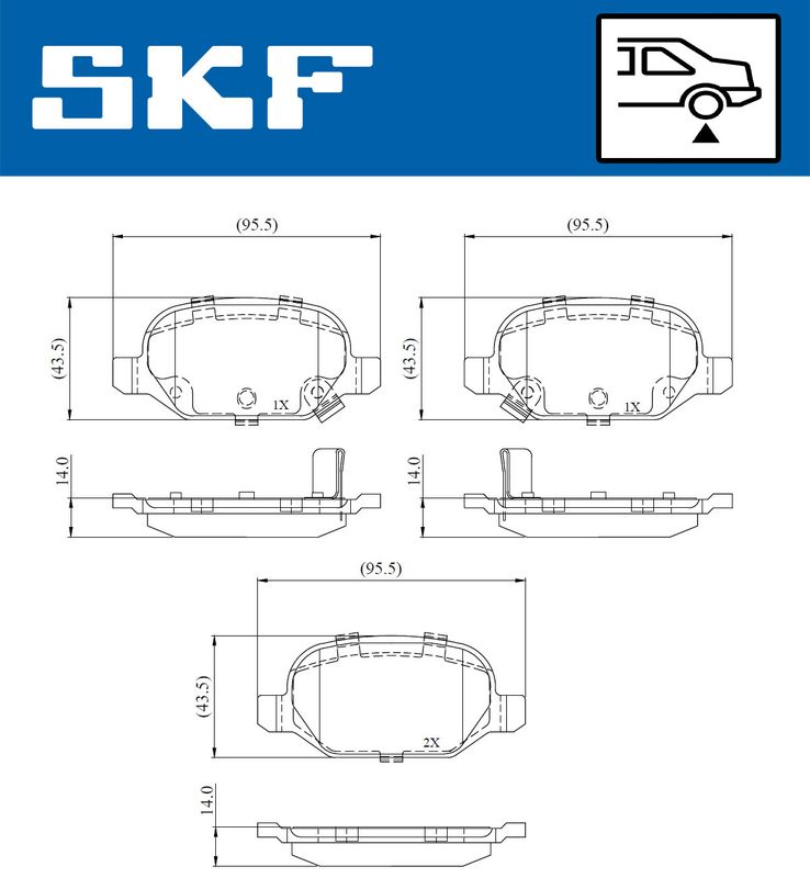 SKF Kit pastiglie freno, Freno a disco VKBP 90808 A