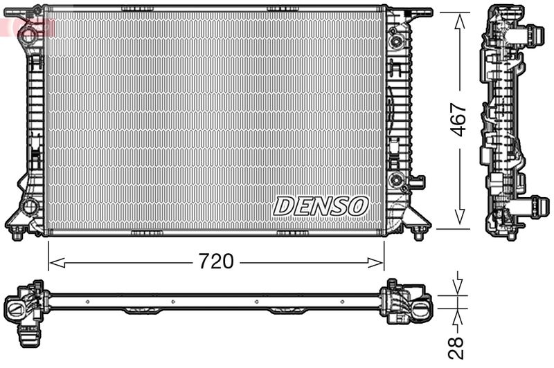 DENSO Radiatore, Raffreddamento motore DRM02021