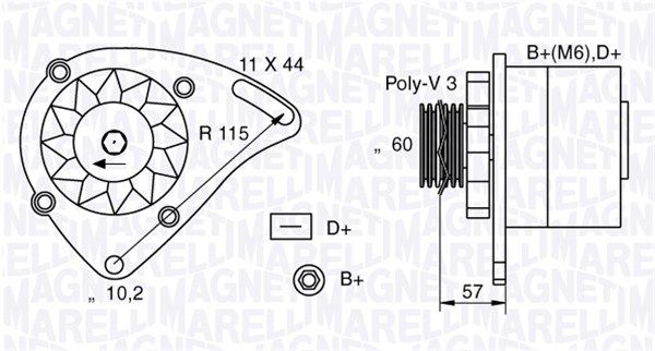 MAGNETI MARELLI Alternatore 063321173010