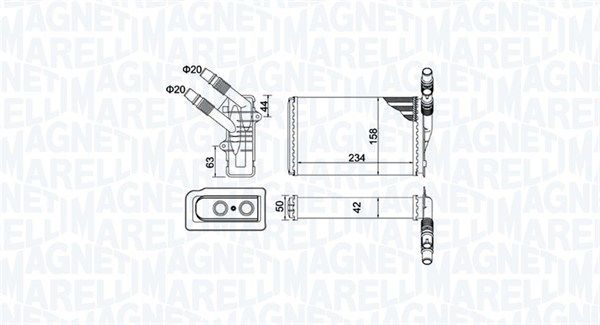 MAGNETI MARELLI Scambiatore calore, Riscaldamento abitacolo 350218433000