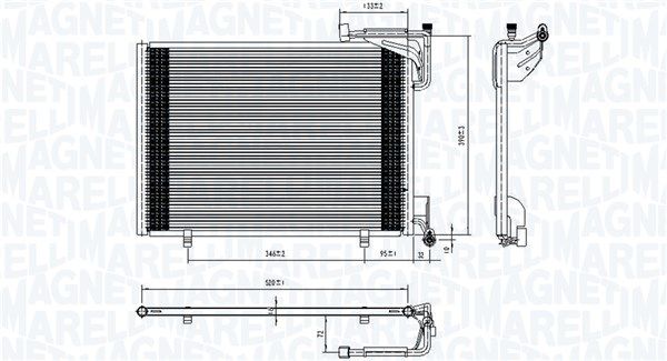 MAGNETI MARELLI Condensatore, Climatizzatore 350203107100