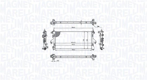 MAGNETI MARELLI Radiatore, Raffreddamento motore 350213215400