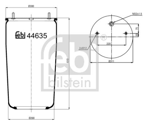 FEBI BILSTEIN Soffietto, Sospensione pneumatica 44635