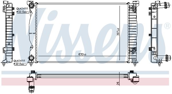 NISSENS Radiatore, Raffreddamento motore 60353