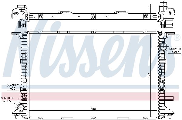 NISSENS Radiatore, Raffreddamento motore 60356