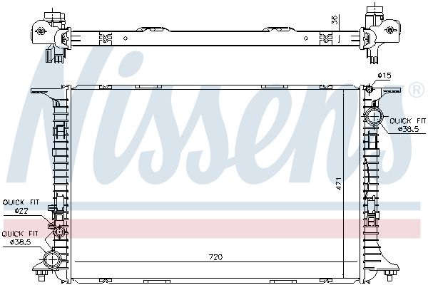 NISSENS Radiatore, Raffreddamento motore 60359