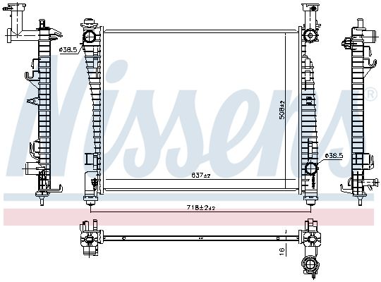 NISSENS Radiatore, Raffreddamento motore 61032