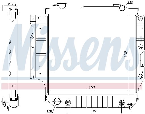 NISSENS Radiatore, Raffreddamento motore 61036