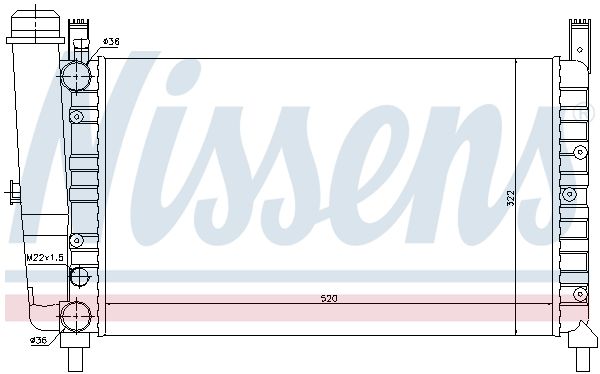 NISSENS Radiatore, Raffreddamento motore 61852