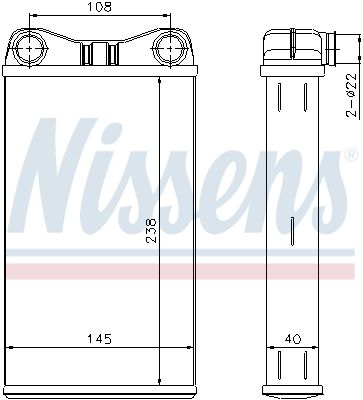 NISSENS Scambiatore calore, Riscaldamento abitacolo 70227