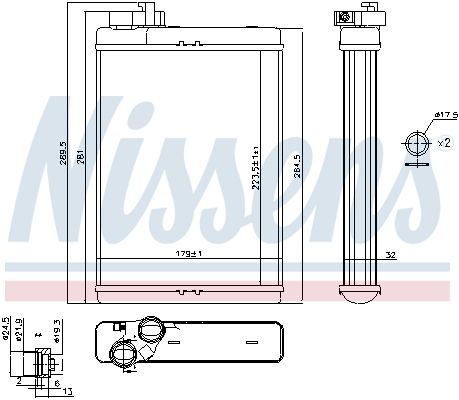 NISSENS Scambiatore calore, Riscaldamento abitacolo 70231