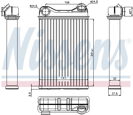 NISSENS Scambiatore calore, Riscaldamento abitacolo 71445
