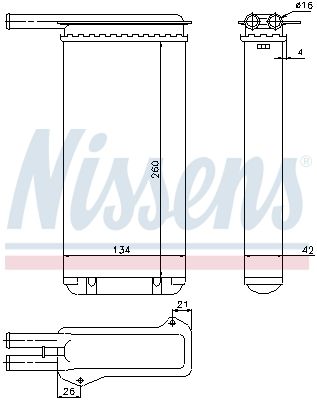 NISSENS Scambiatore calore, Riscaldamento abitacolo 71755
