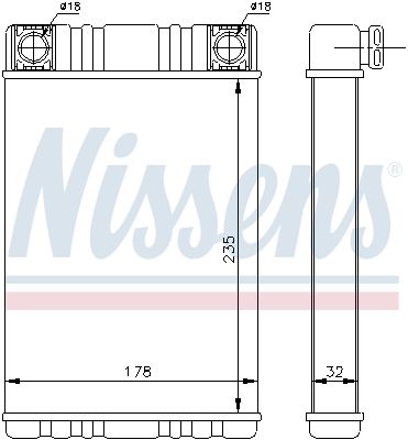 NISSENS Scambiatore calore, Riscaldamento abitacolo 72028