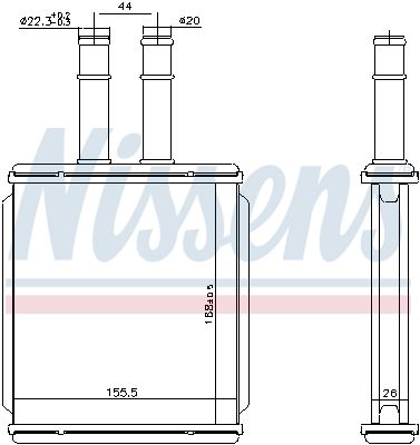 NISSENS Scambiatore calore, Riscaldamento abitacolo 73999