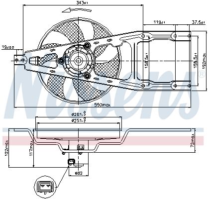 NISSENS Ventola, Raffreddamento motore 85135