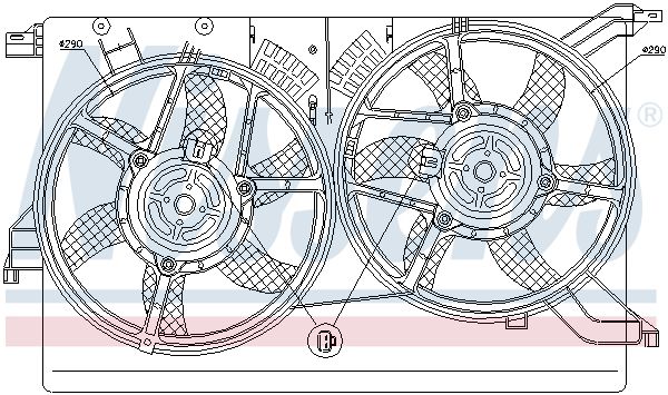 NISSENS Ventola, Raffreddamento motore 85578