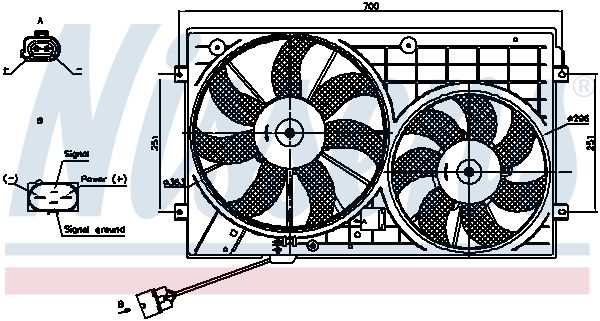 NISSENS Ventola, Raffreddamento motore 85644