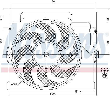 NISSENS Ventola, Raffreddamento motore 85645