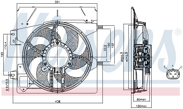 NISSENS Ventola, Raffreddamento motore 85670