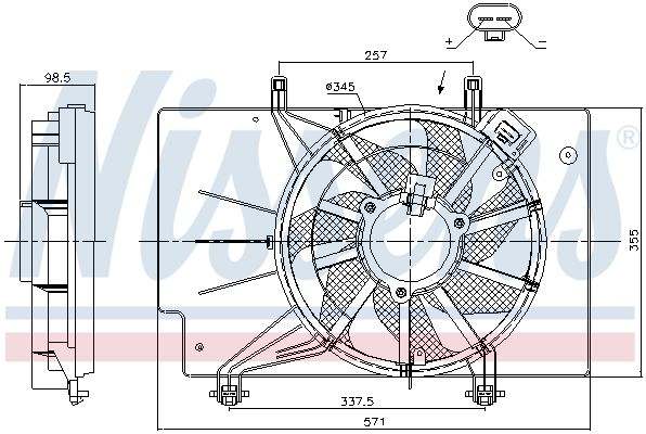 NISSENS Ventola, Raffreddamento motore 85752
