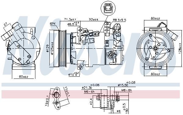 NISSENS Compressore, Climatizzatore 890586