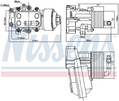 NISSENS Radiatore olio, Olio motore 91315