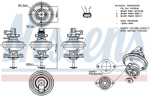 NISSENS Valvola ricircolo gas scarico-EGR 98208