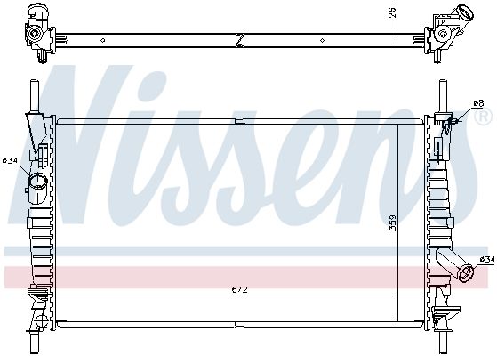 NISSENS Radiatore, Raffreddamento motore 62128