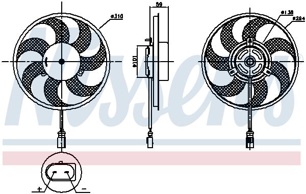 NISSENS Ventola, Raffreddamento motore 850030