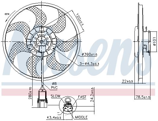 NISSENS Ventola, Raffreddamento motore 850070