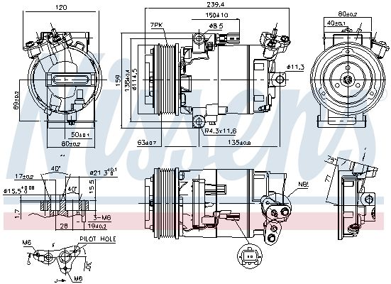 NISSENS Compressore, Climatizzatore 890015