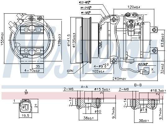 NISSENS Compressore, Climatizzatore 890017