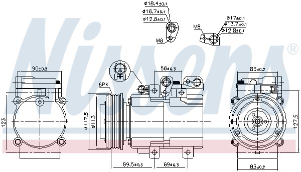 NISSENS Compressore, Climatizzatore 890018