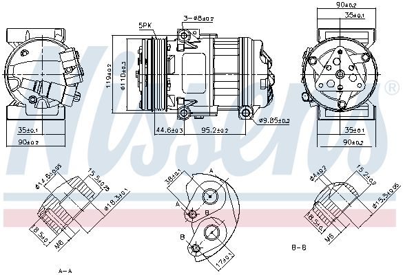 NISSENS Compressore, Climatizzatore 890055