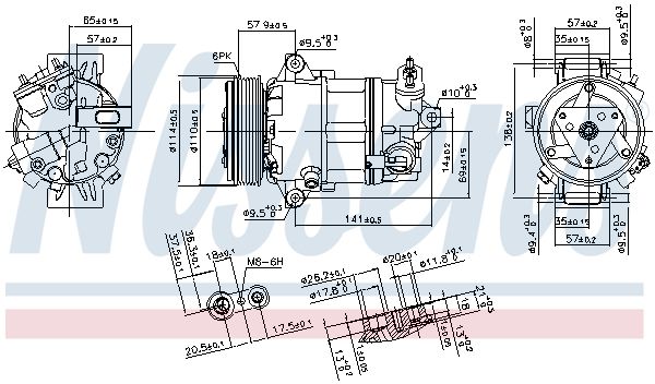 NISSENS Compressore, Climatizzatore 890056