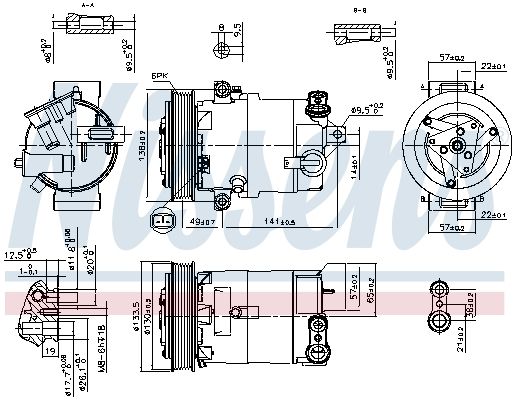 NISSENS Compressore, Climatizzatore 890057
