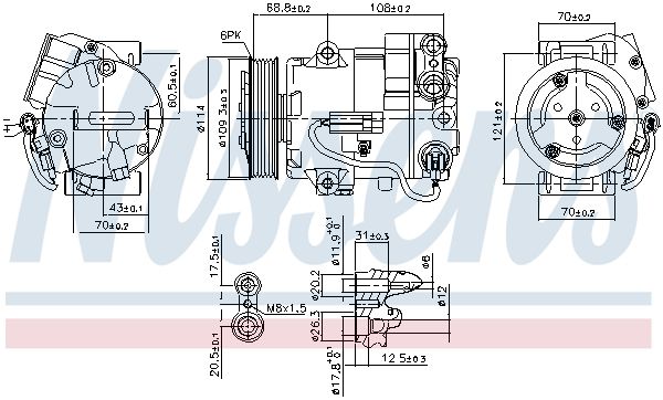 NISSENS Compressore, Climatizzatore 890058