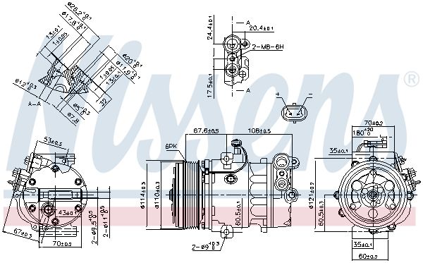 NISSENS Compressore, Climatizzatore 890388