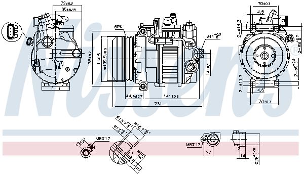 NISSENS Compressore, Climatizzatore 890552